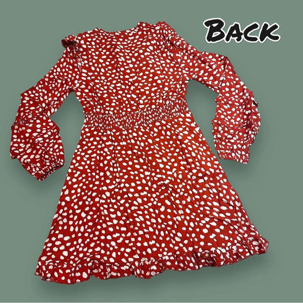 🎉HP🎉 NWT MS. SPARKLiNG Red and White Polka Dot Mini Ruffle Dress. Various Sizes - Picture 6 of 14
